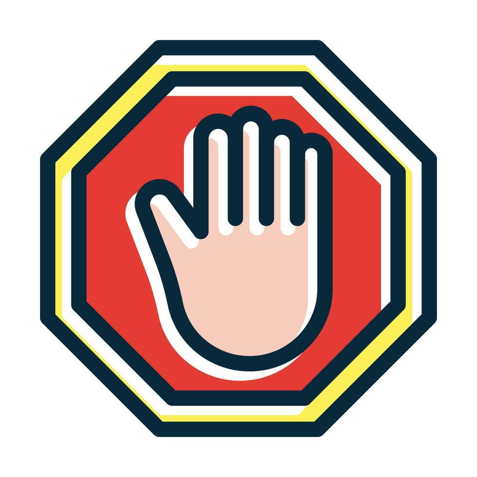 Stop Vector Thick Line Filled Dark Colors Icons For Personal And Commercial Use.