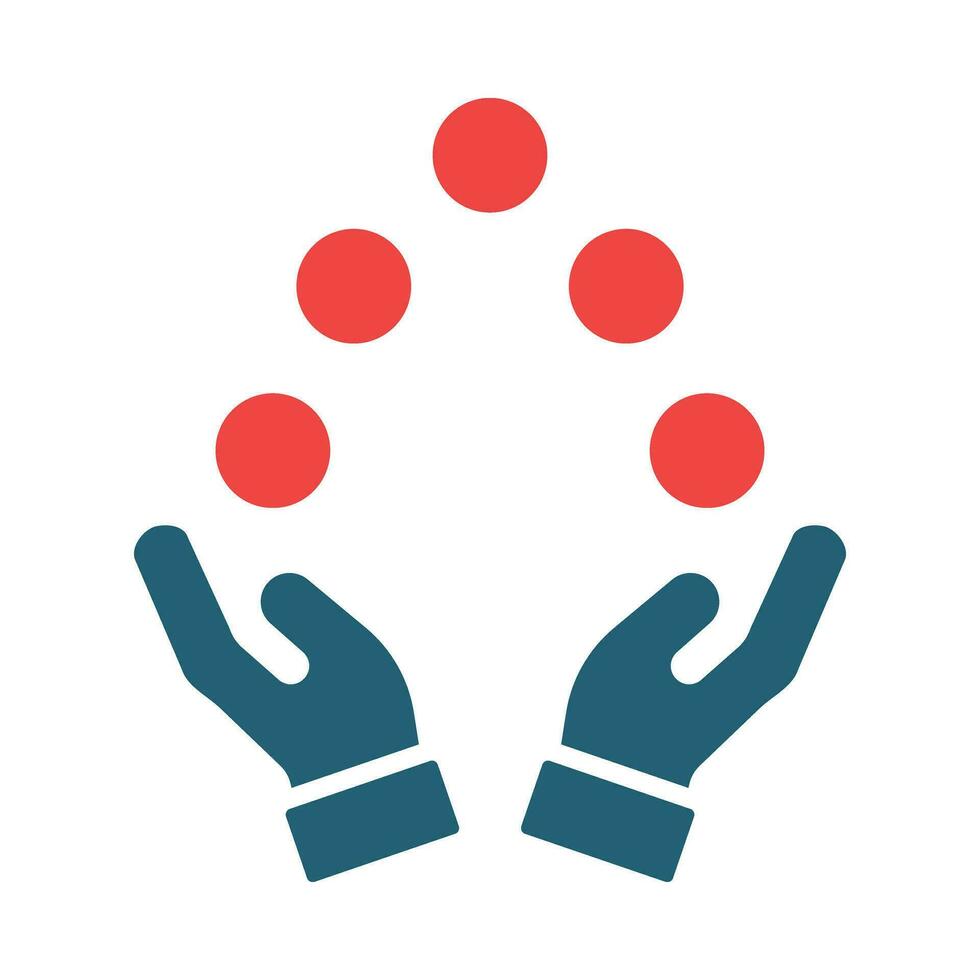 Juggling Vector Glyph Two Color Icon For Personal And Commercial Use.
