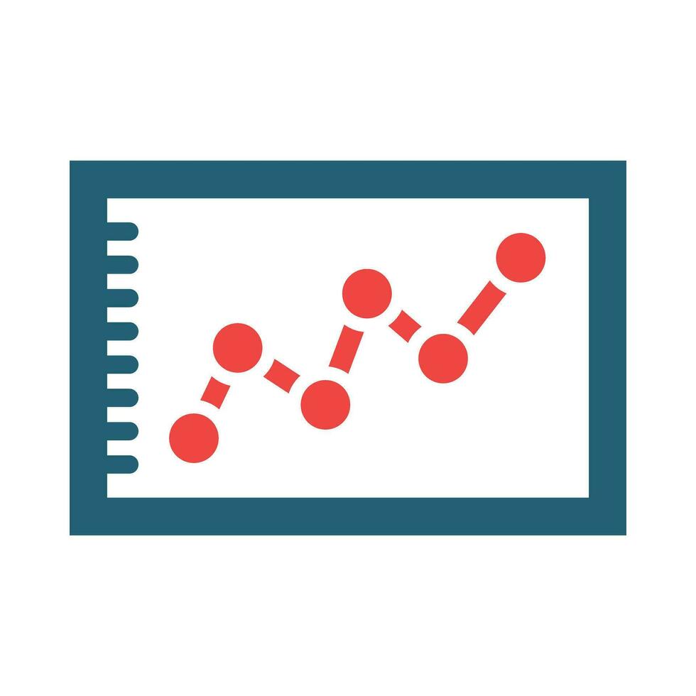 Line Chart Vector Glyph Two Color Icon For Personal And Commercial Use.