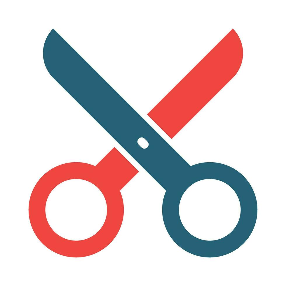 Scissors Vector Glyph Two Color Icon For Personal And Commercial Use.