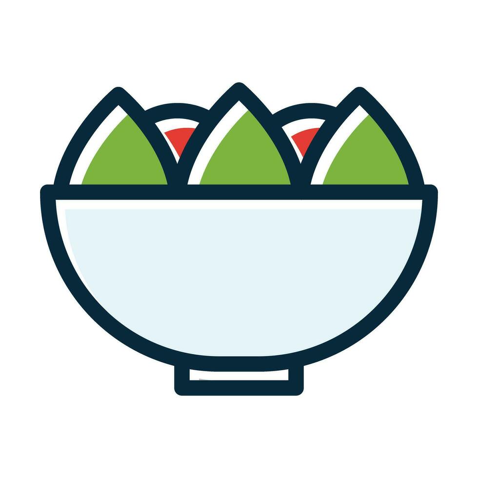 Salad Bowl Vector Thick Line Filled Dark Colors Icons For Personal And Commercial Use.