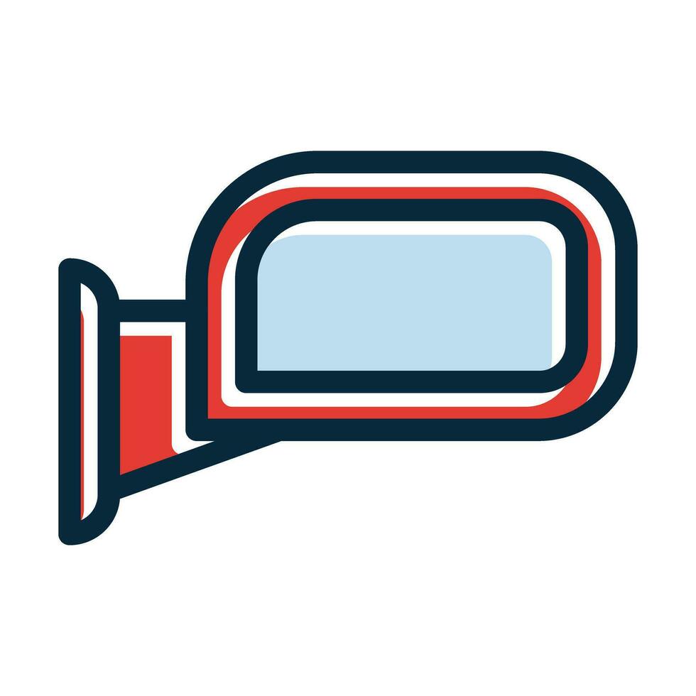Side Mirror Vector Thick Line Filled Dark Colors Icons For Personal And Commercial Use.