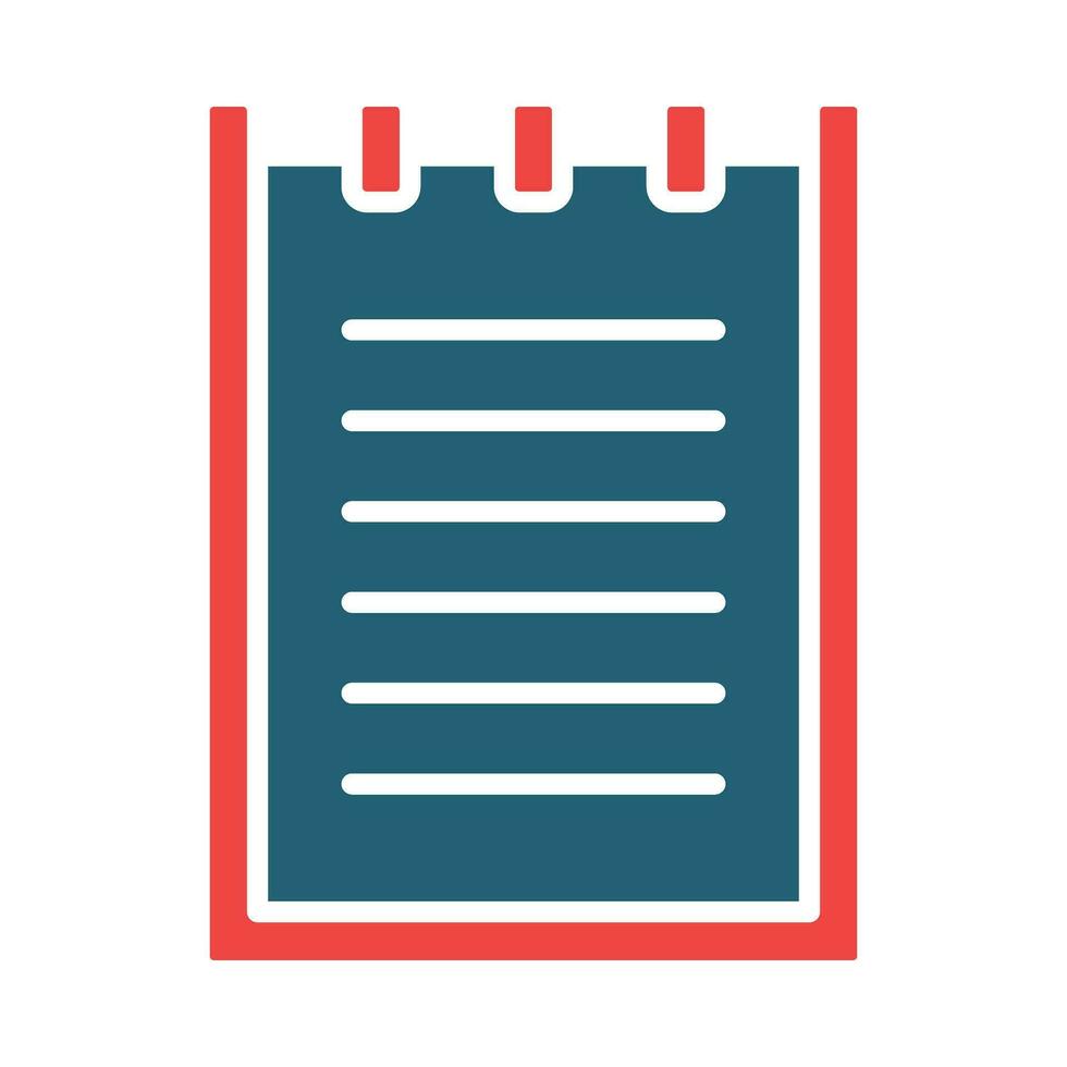 Notepad Vector Glyph Two Color Icon For Personal And Commercial Use.