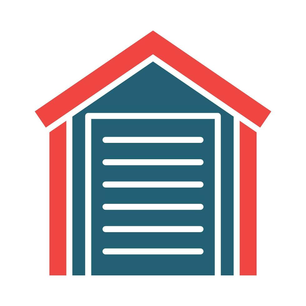 Garage Vector Glyph Two Color Icon For Personal And Commercial Use.