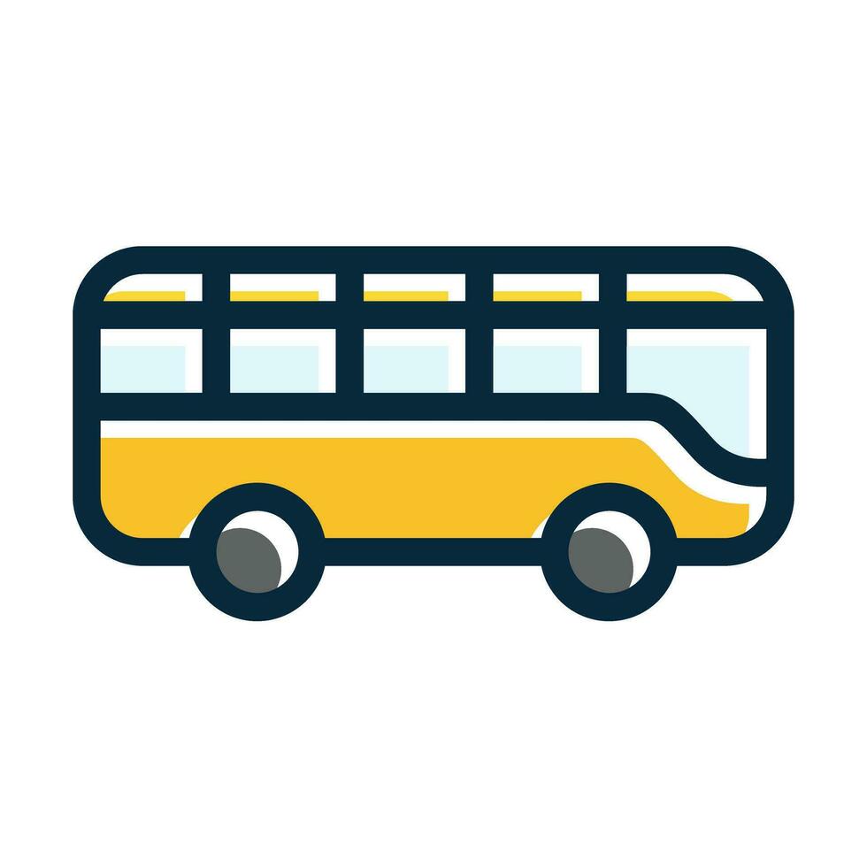 Toy Bus Vector Thick Line Filled Dark Colors Icons For Personal And Commercial Use.