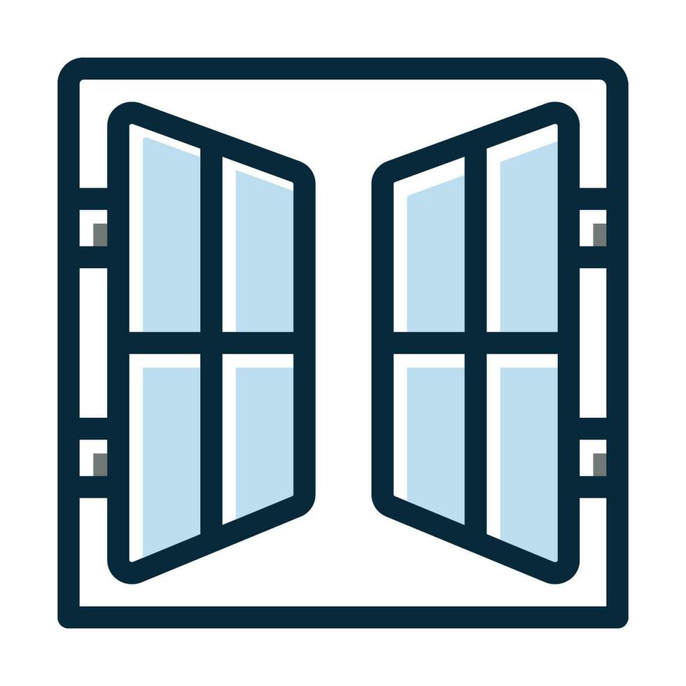 Window Vector Thick Line Filled Dark Colors Icons For Personal And Commercial Use.