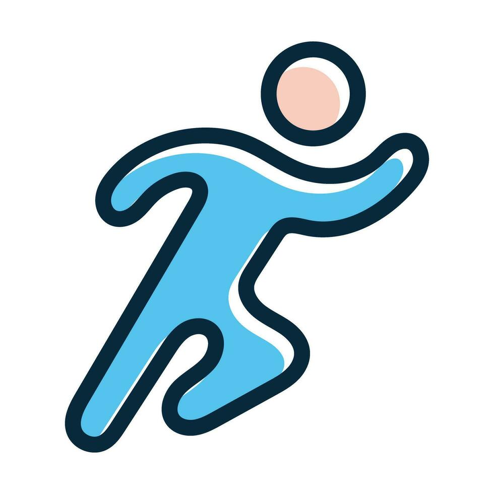 Runner Vector Thick Line Filled Dark Colors Icons For Personal And Commercial Use.