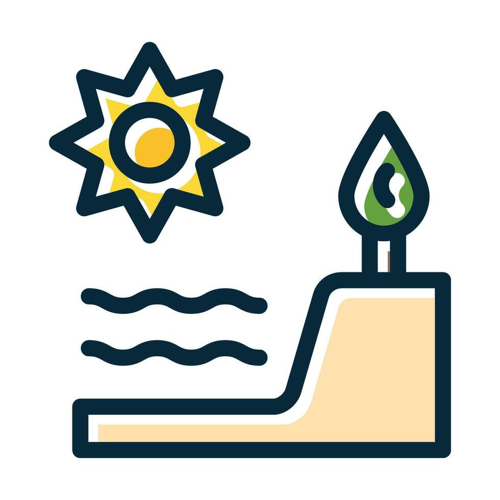Coast Vector Thick Line Filled Dark Colors Icons For Personal And Commercial Use.