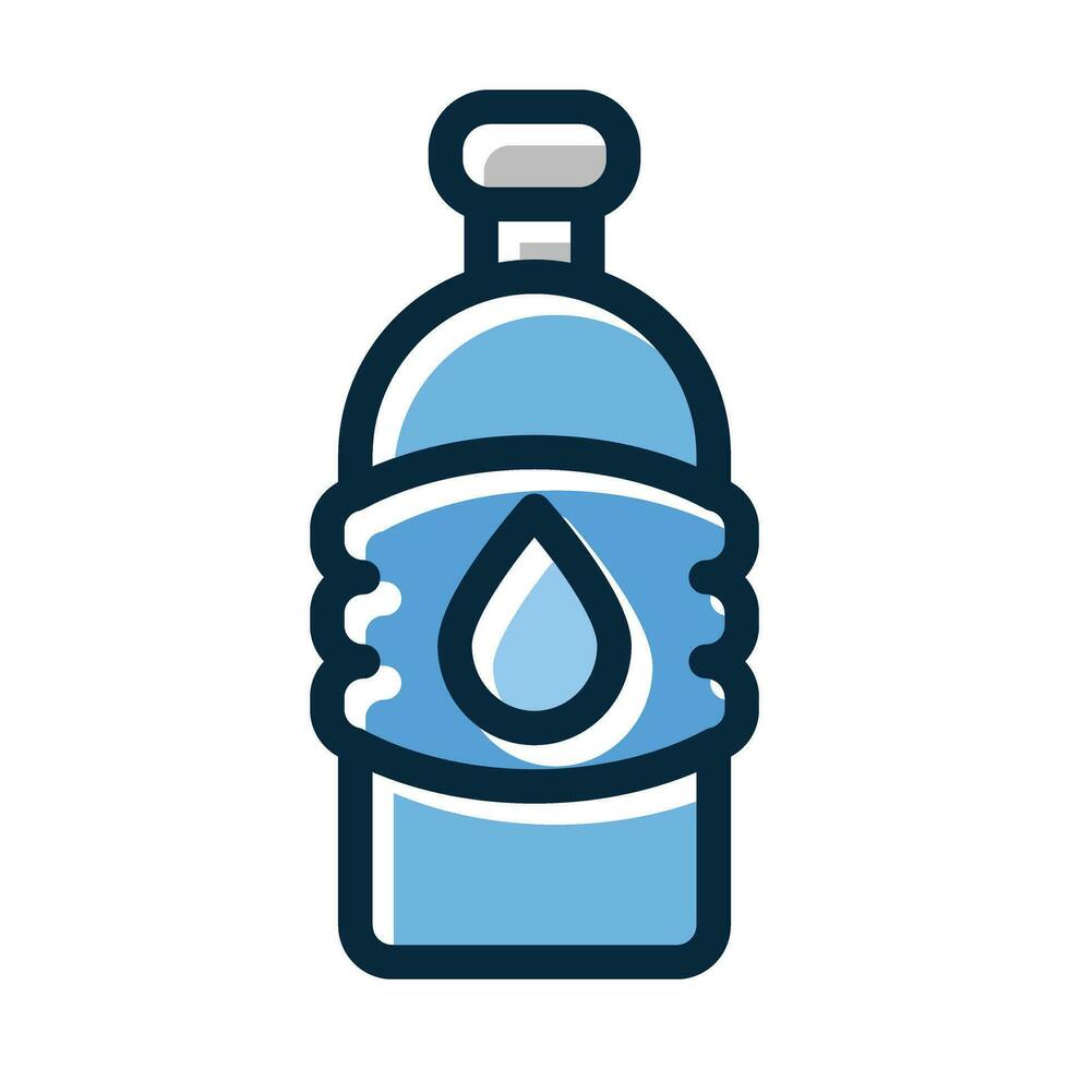 Water Bottle Vector Thick Line Filled Dark Colors Icons For Personal And Commercial Use.