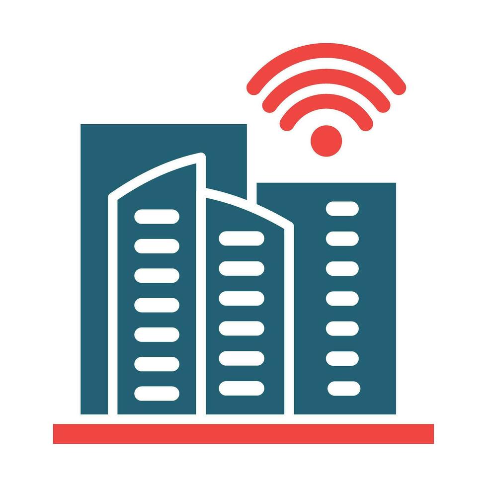 Smart City Vector Glyph Two Color Icon For Personal And Commercial Use.