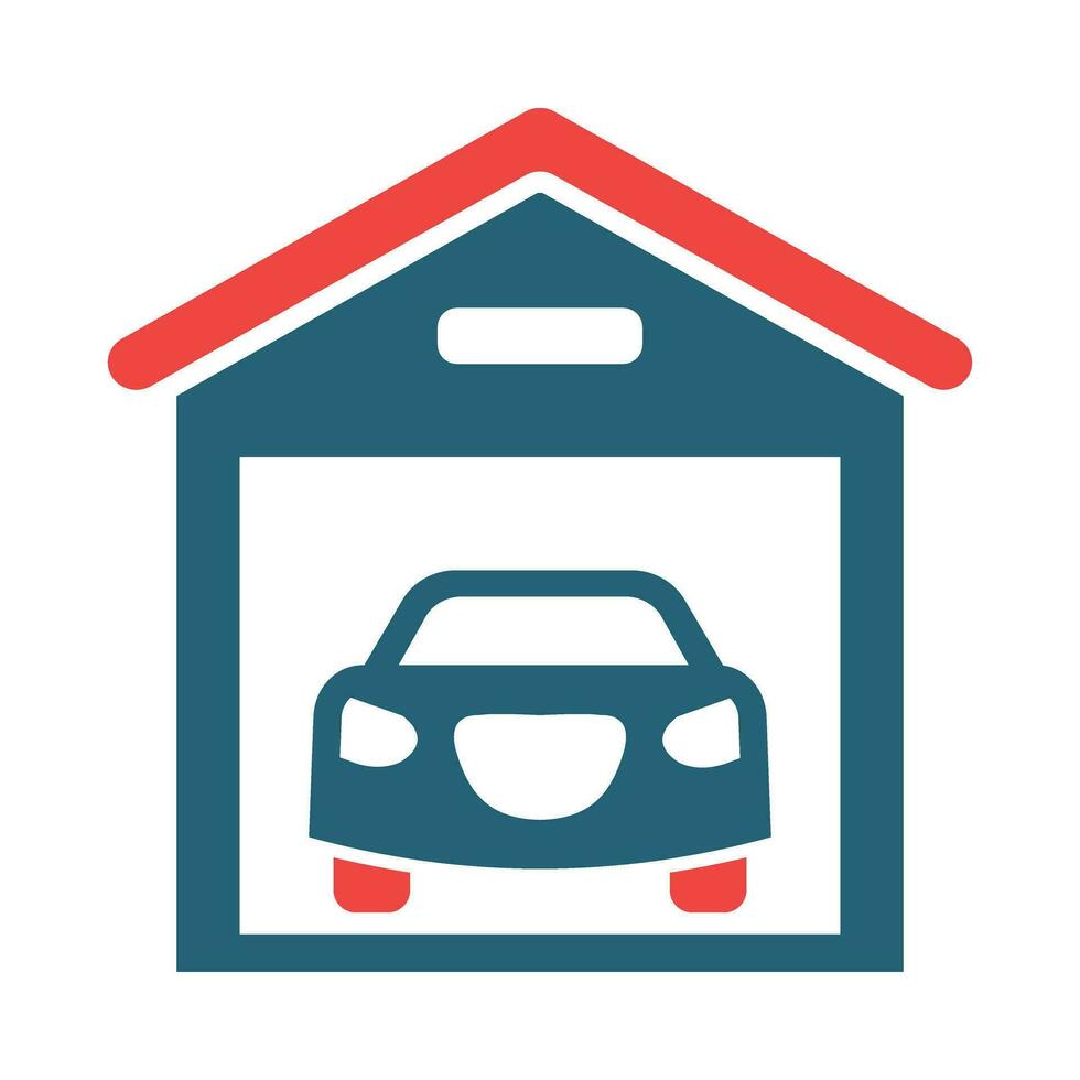 Garage Vector Glyph Two Color Icon For Personal And Commercial Use.