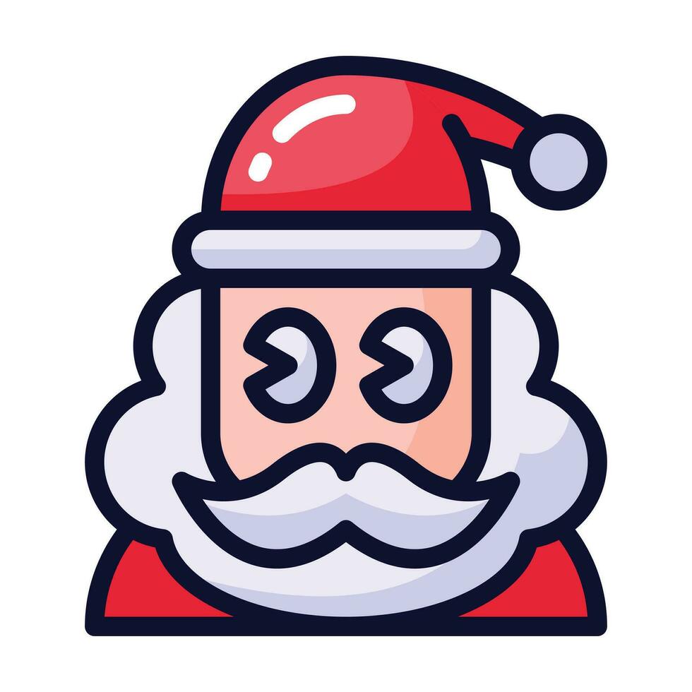 santa claus filled line icon vector