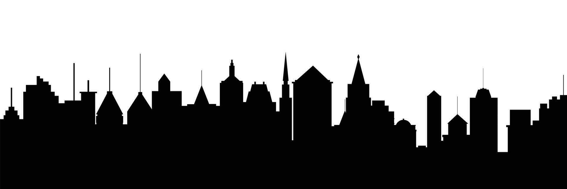 City silhouette banner. Skyscrapers silhouette. Vector illustration.