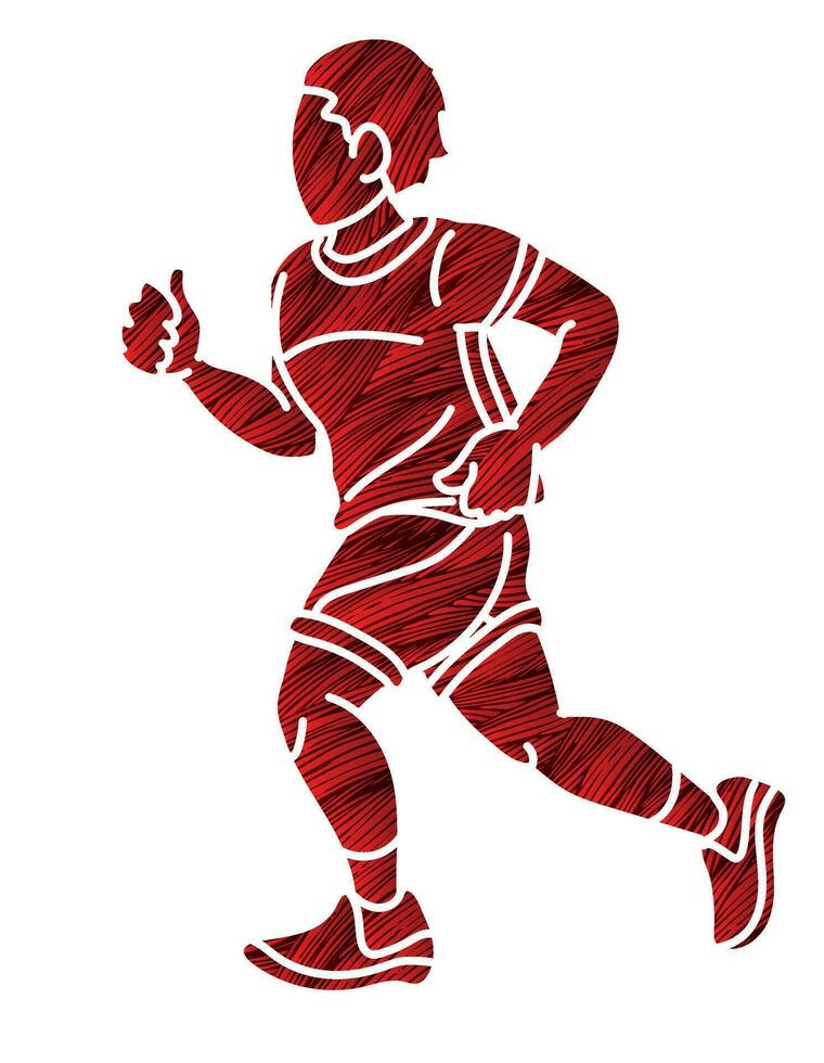 Silhouette A Boy Start Running Action vector