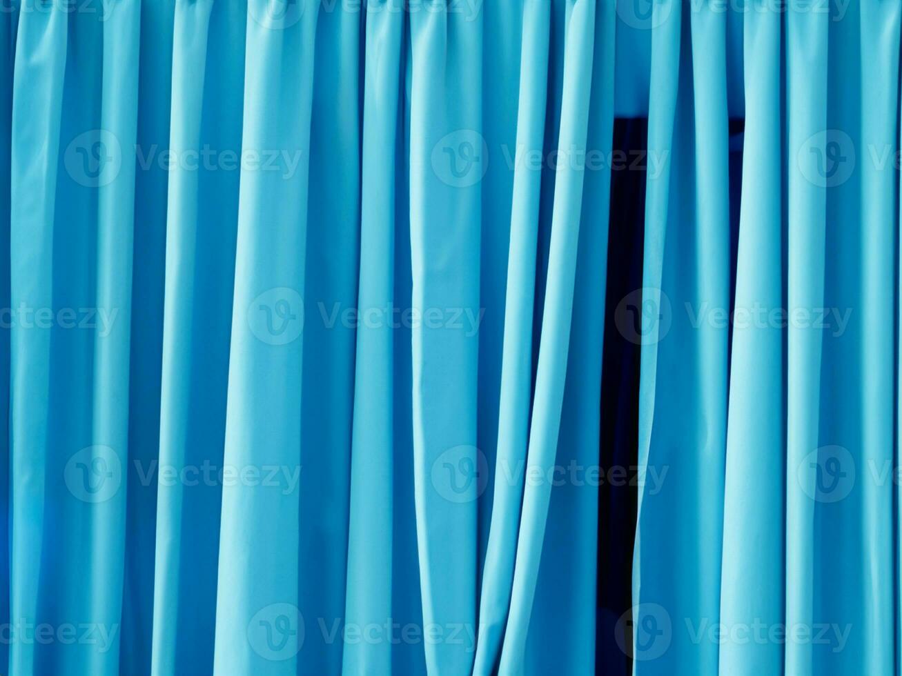 close up blue curtain texture photo