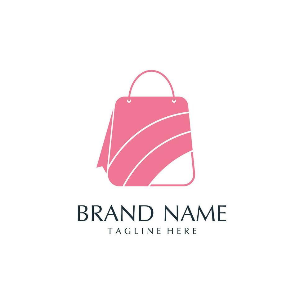 shopping bag logo vector illustration template