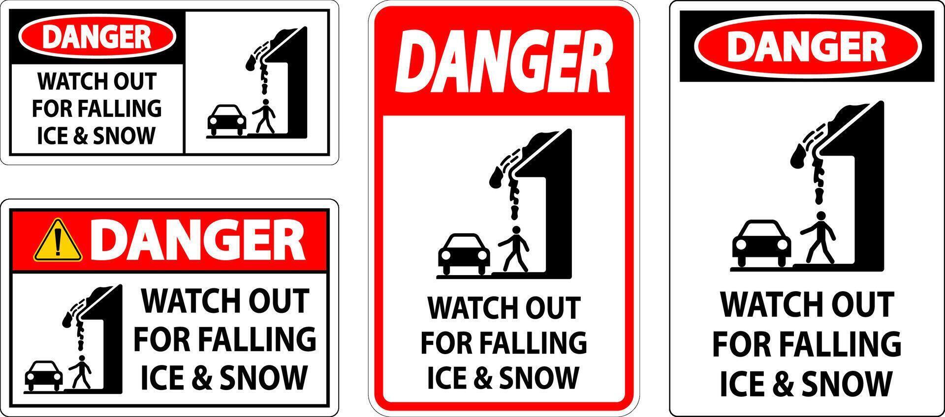 Danger Sign Watch Out For Falling Ice And Snow vector