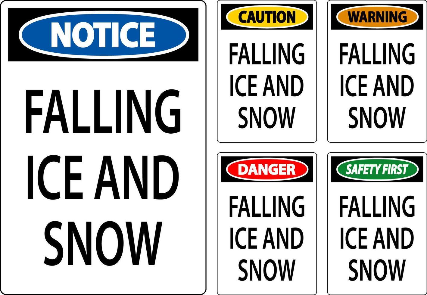 Caution Sign Falling Ice And Snow vector