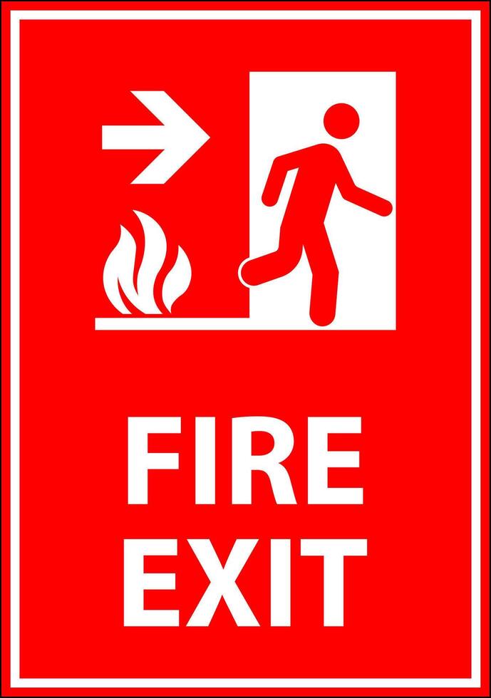 Warning Sign Fire Exit vector