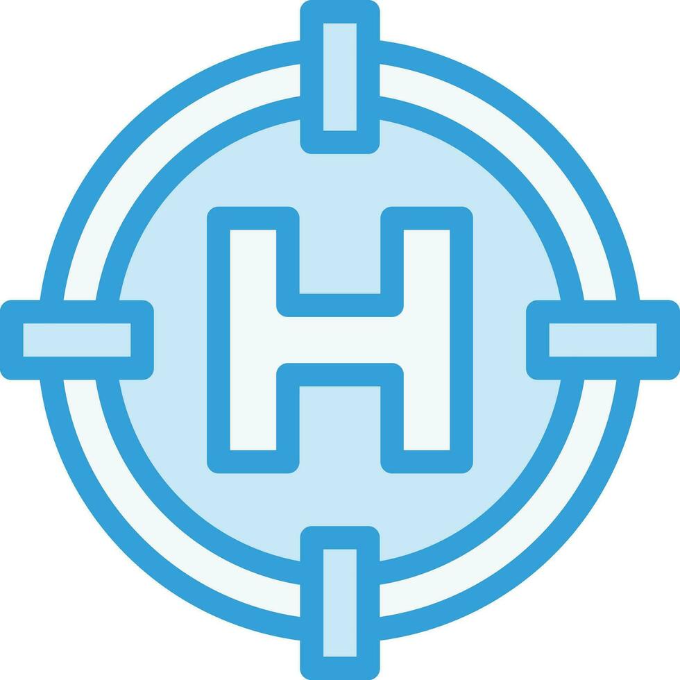 ilustración de diseño de icono de vector de helipuerto
