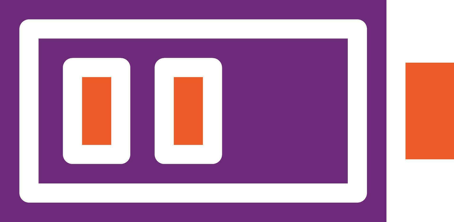 Half Battery Vector Icon Design Illustration