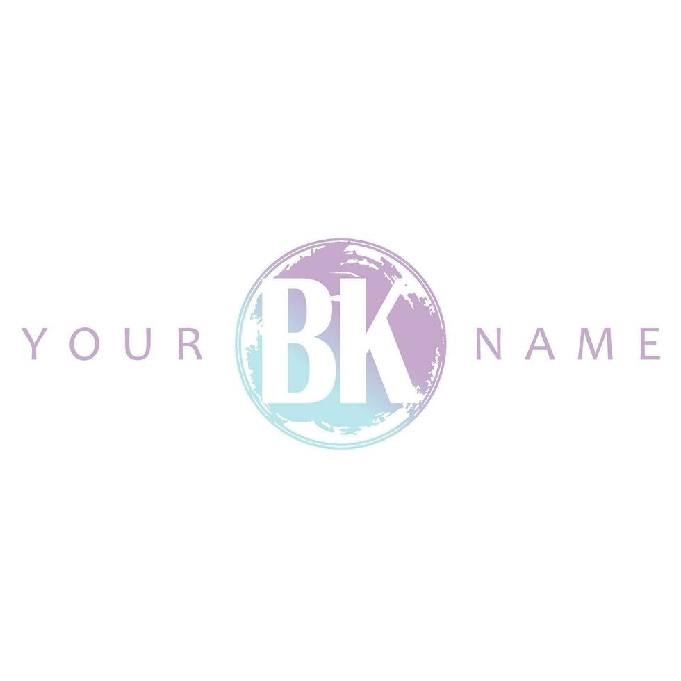 BK Initial Logo Watercolor Vector Design