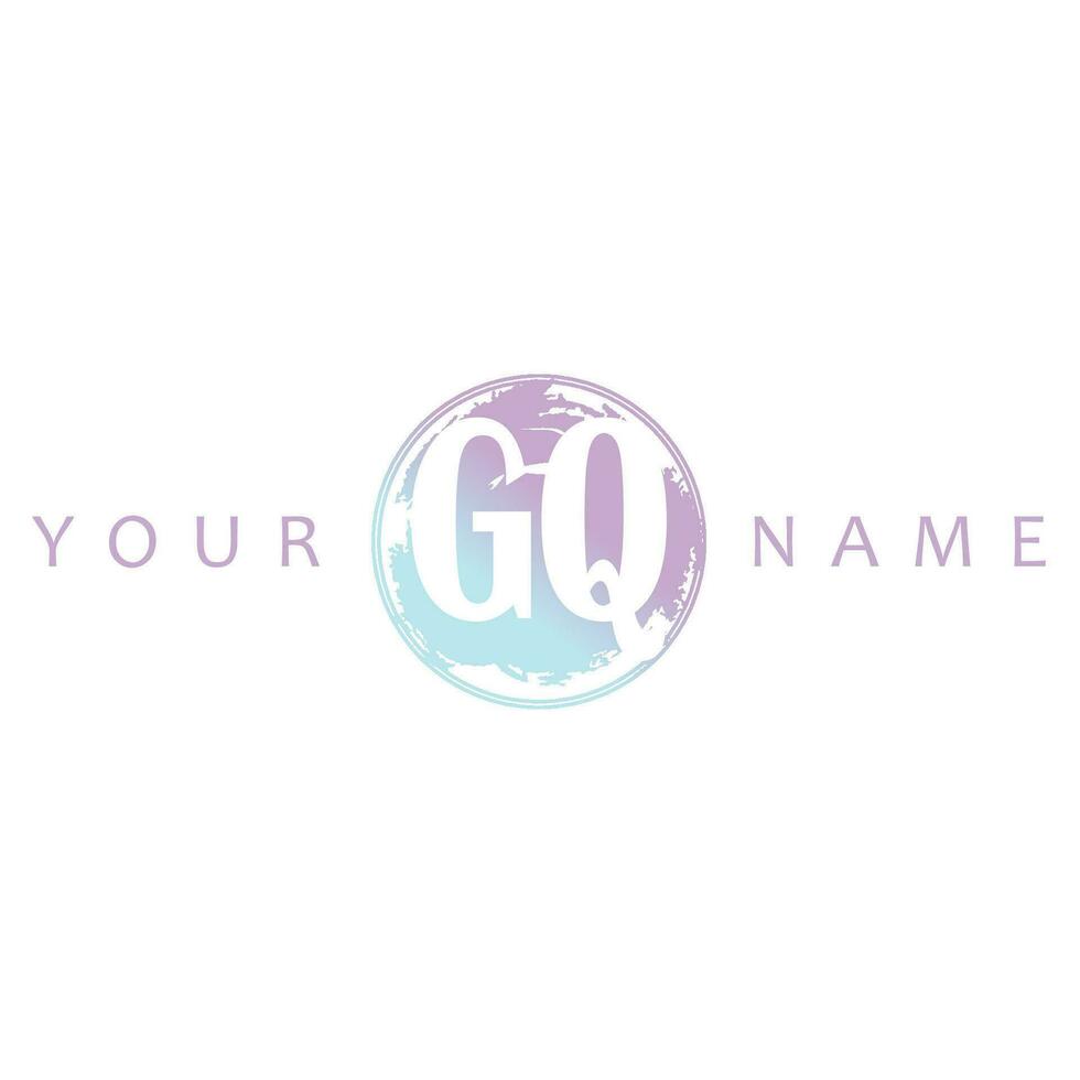 GQ Initial Logo Watercolor Vector Design