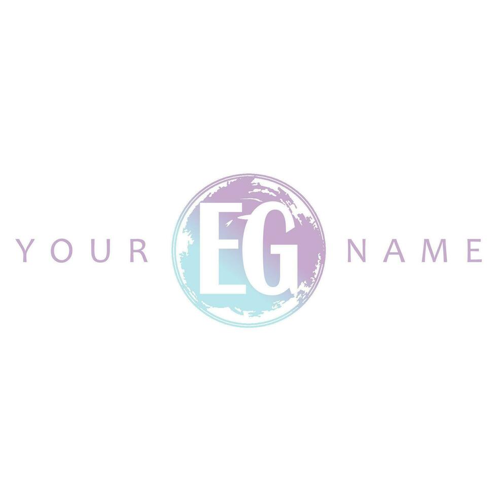 EG Initial Logo Watercolor Vector Design