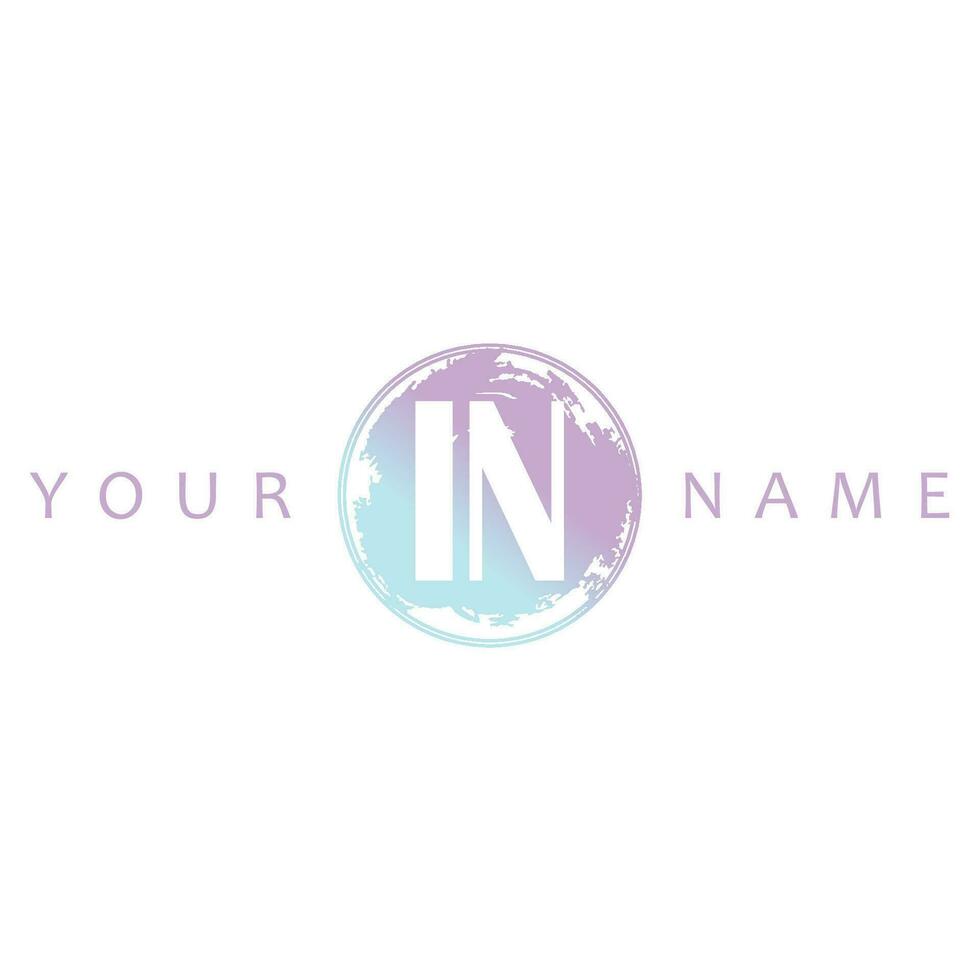 I Initial Logo Watercolor Vector Design