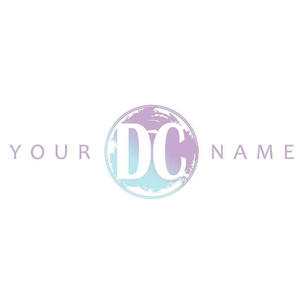 DC Initial Logo Watercolor Vector Design