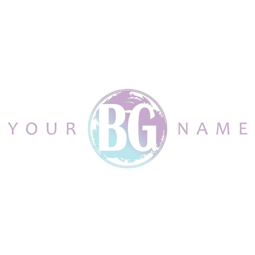 BG Initial Logo Watercolor Vector Design
