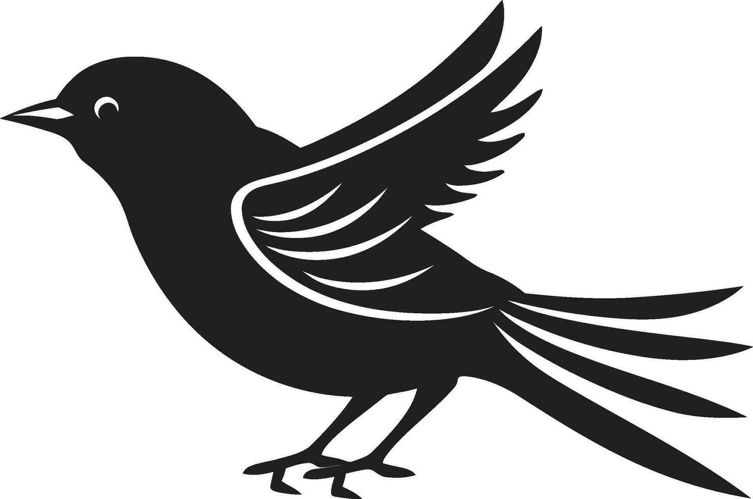 Blackbird Vector Logo Contemporary Bird Icon