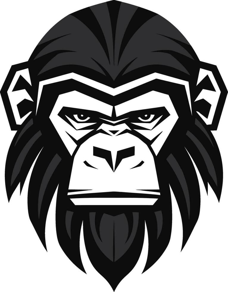 noble primate icono babuino real emblema vector