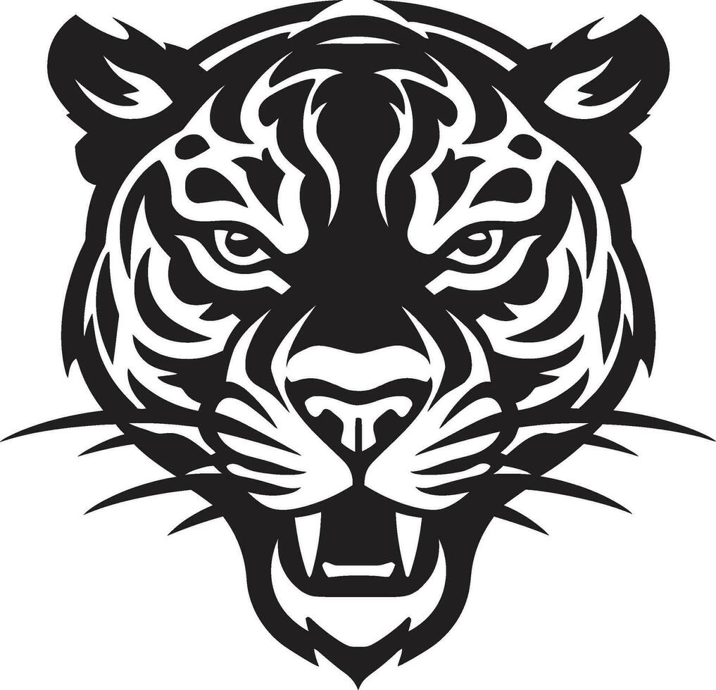 Sleek and Fierce Emblem Nocturnal Hunter in Monochrome vector