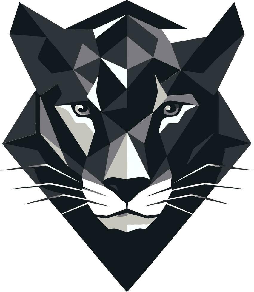 The Feral Stalker Black Vector Leopard Icon Elegant Ferocity Black Leopard Emblem