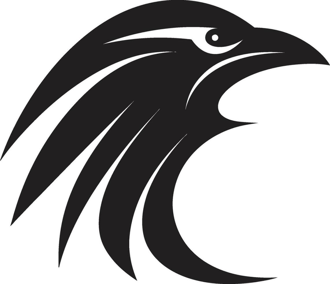 Abstract Black Bird Insignia Premium Raven Symbolic Mark vector
