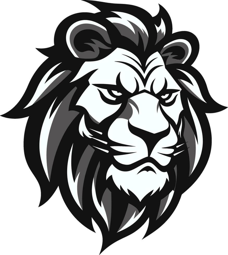 King of the Jungle Lion Emblem Excellence Ruler of the Pride Black Lion Icon vector