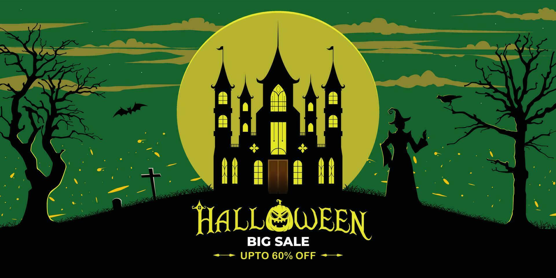 Halloween spooky cartoon illustration vector