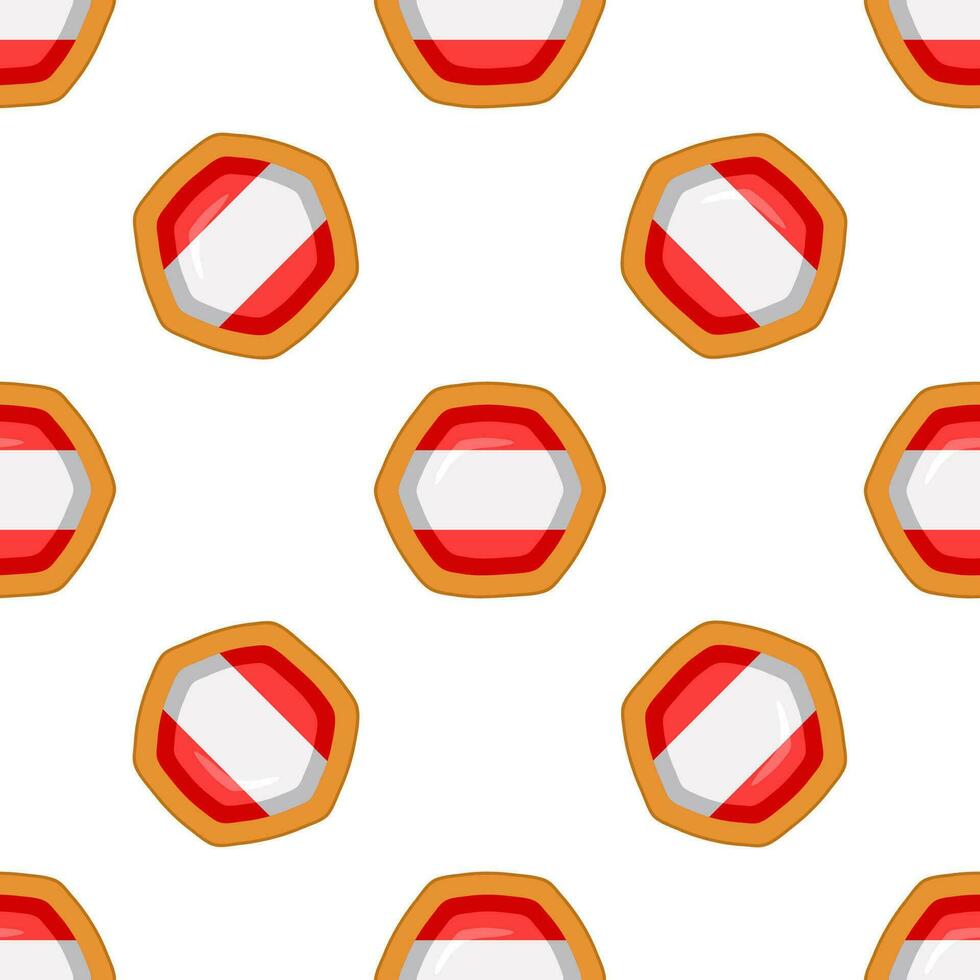 Pattern cookie with flag country Latvia in tasty biscuit vector