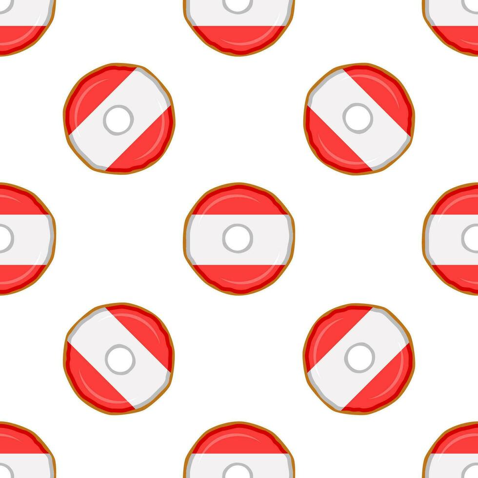 Pattern cookie with flag country Latvia in tasty biscuit vector
