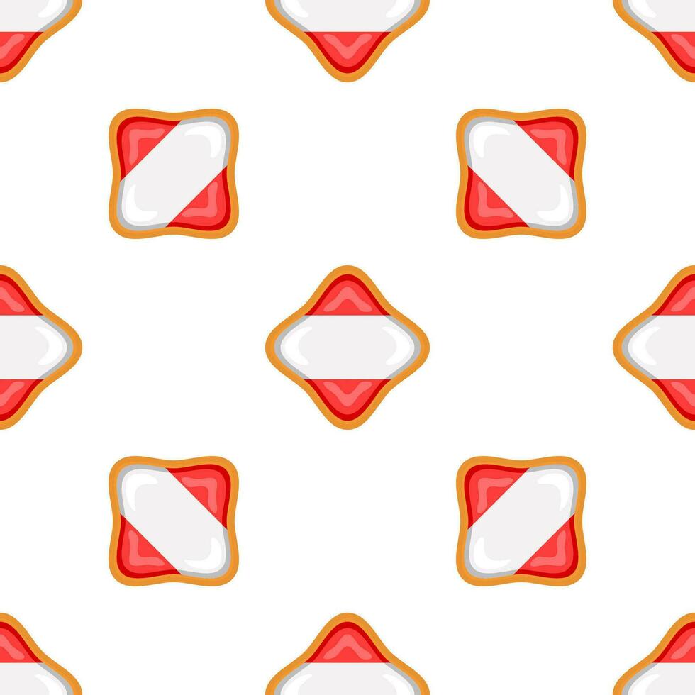 Pattern cookie with flag country Latvia in tasty biscuit vector