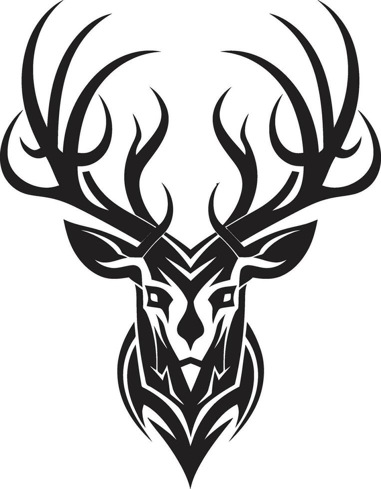 Sculpted Serenade Deer Icon in Noirs Beauty Wildlife Majesty Black Deer Symbols Elegance vector