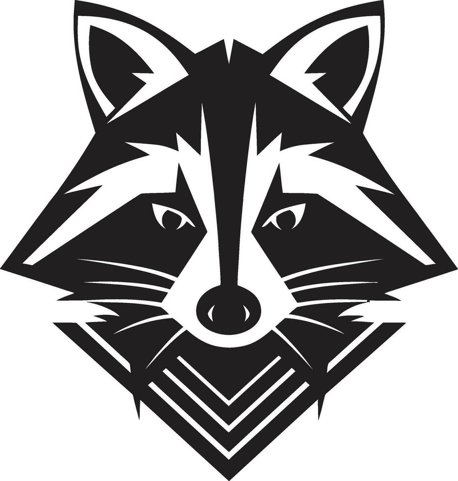 Black Raccoon Symbolic Insignia Minimalist Masked Bandit Emblem vector