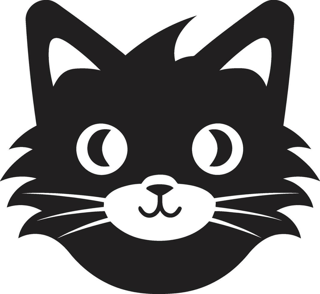 Artistic Cat Symbol Monochromatic Cat Face vector