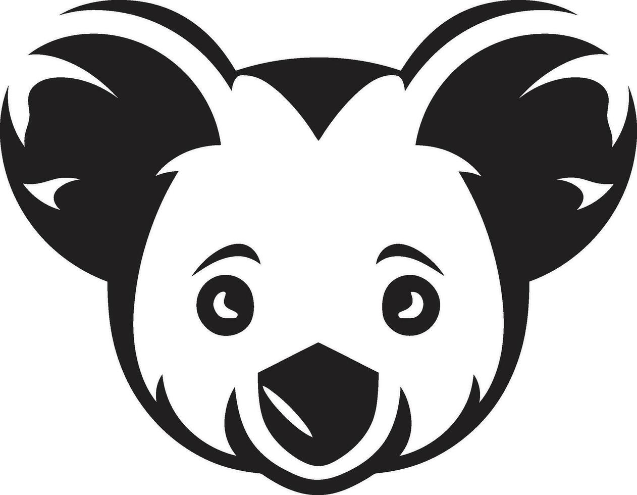 Nocturnal Sweetness Mysterious Koala Identity Monochromatic Majesty Minimalist Koala Profile vector