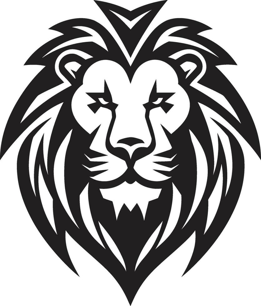 The Prowling King Black Lion Emblem Wildcat Artistry Lion Icon in Vector