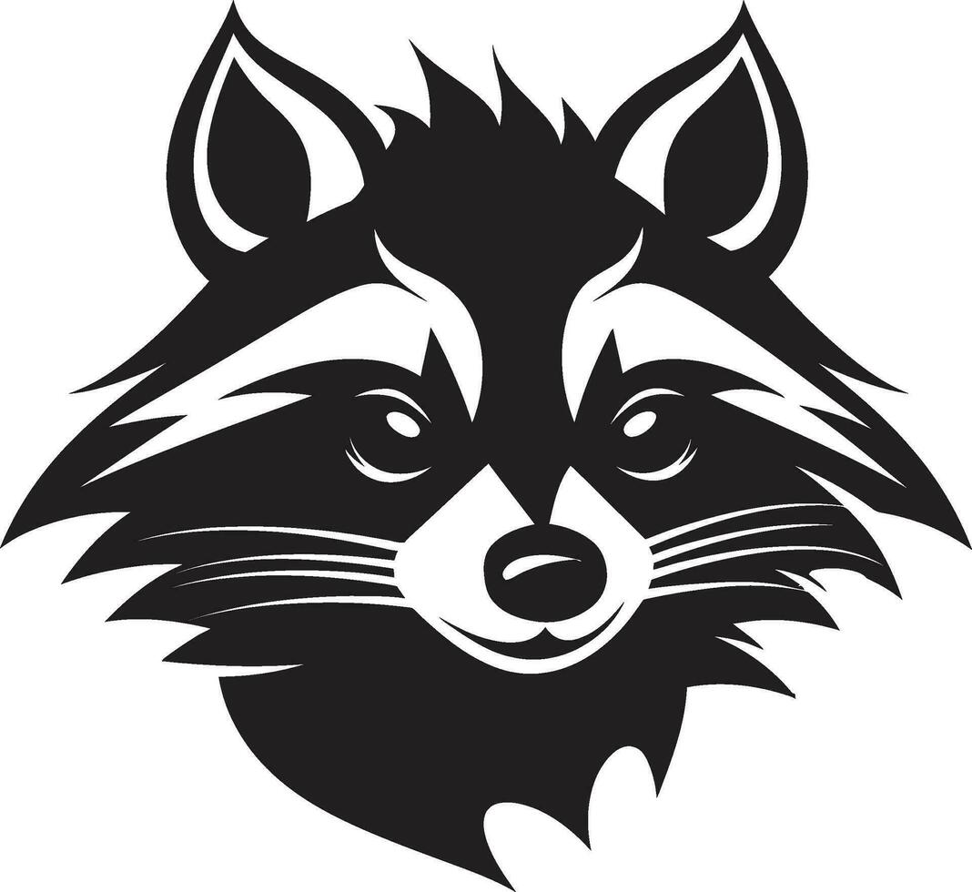 Bold Black Raccoon Vector Icon Stylish Raccoon Outline Design