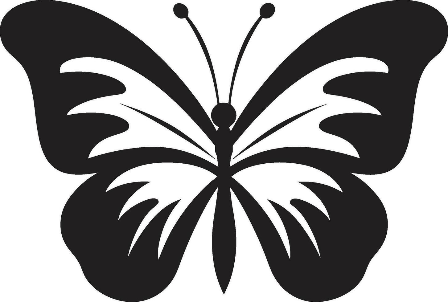 Mystique Takes Wing Black Butterfly Design Elegant Flight in Noir Butterfly Symbol vector