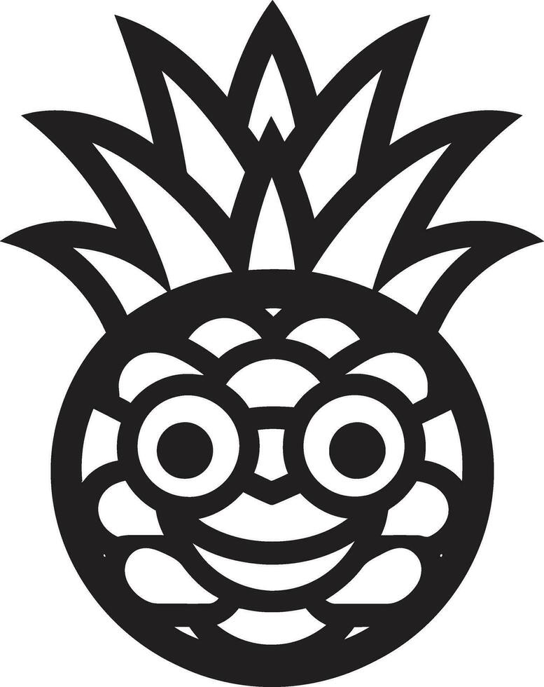 Pineapple in the Spotlight Minimalistic Tropical Icon vector