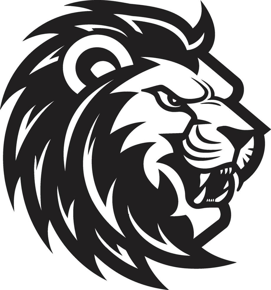 Silent Strength Black Lion Symbol Ferocious Beauty Vector Lion Icon